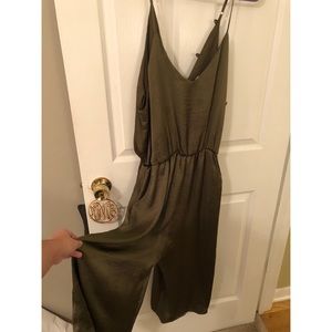 Silky olive jumpsuit